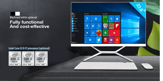 23.8″ 올인원 Pc 데스크탑 컴퓨터 터치 스크린 I7 11700 8 핵심 16 밀리바 스마트 캐시 베어본 시스템